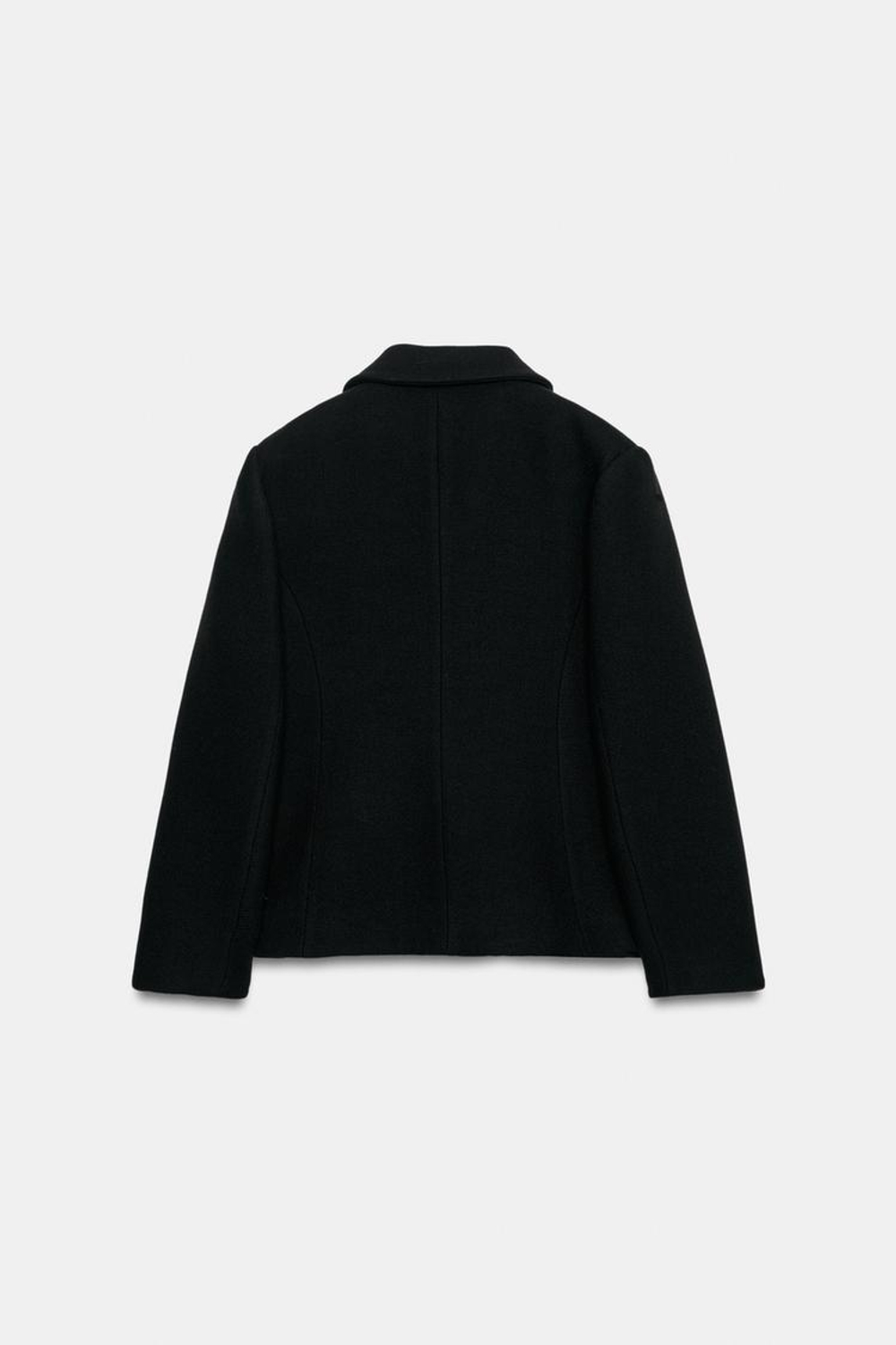 ZARA КОРОТКОЕ ШЕРСТЯНОЕ ПАЛЬТО — ZW COLLECTION, ЧЕРНЫЙ