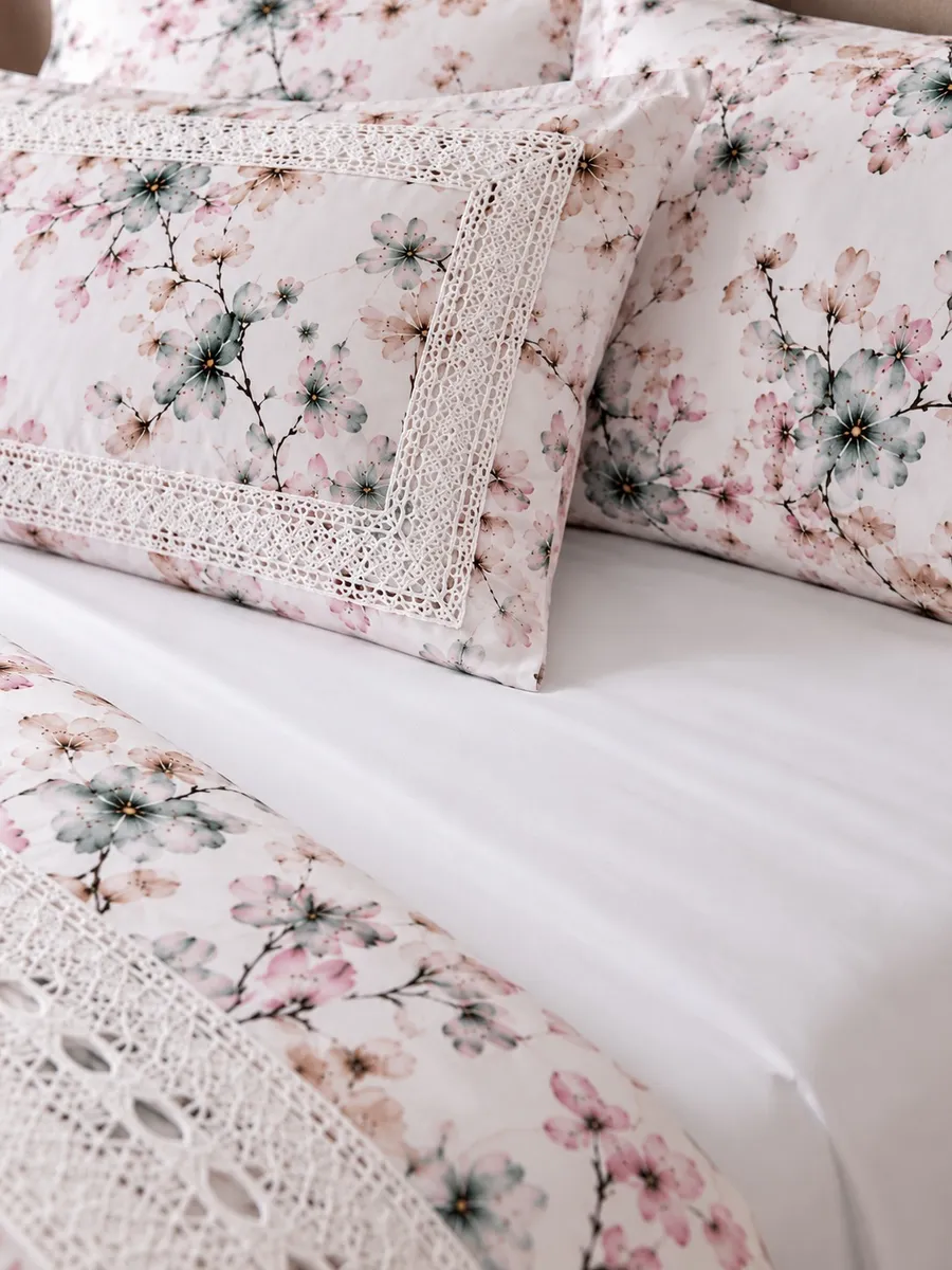Gelin Home КПБ 6 пр. EBRU зеленый цвет пододеяльник 200*220, простынь 240*260, наволочки 50*70 2шт, декоративные наволочки 50*70 2шт GLNN546 — фото 4