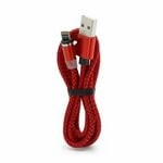 Usb Кабель-зарядка магнитный Lightning M3 2A 1м в тканевой оплетке красный