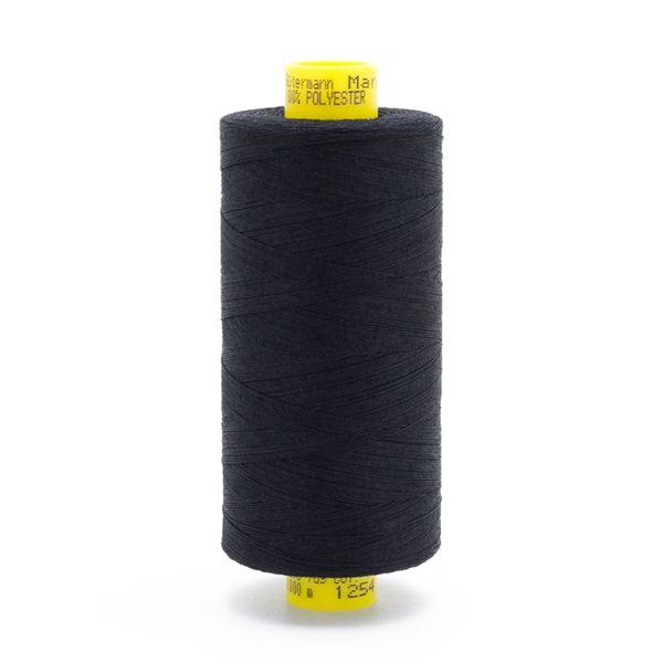 Нитка Gutermann Mara 120 (1000 метров), 1 кат., универсальная | 1254 черно-серый