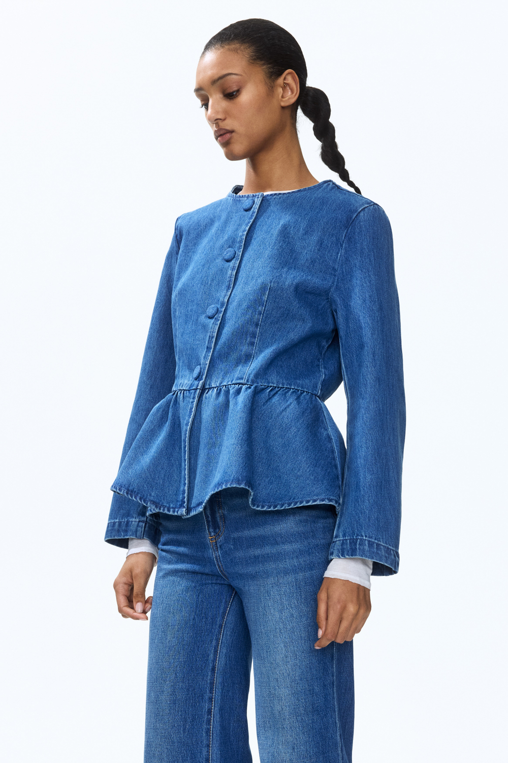 Жакет без воротника с пеплумом - H&M