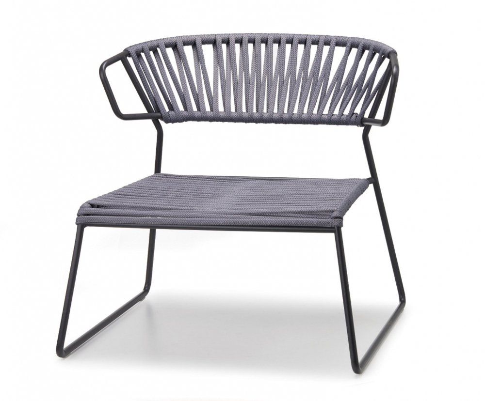 Кресло лаунж плетеное Scab Design Lisa Lounge Filo, антрацит