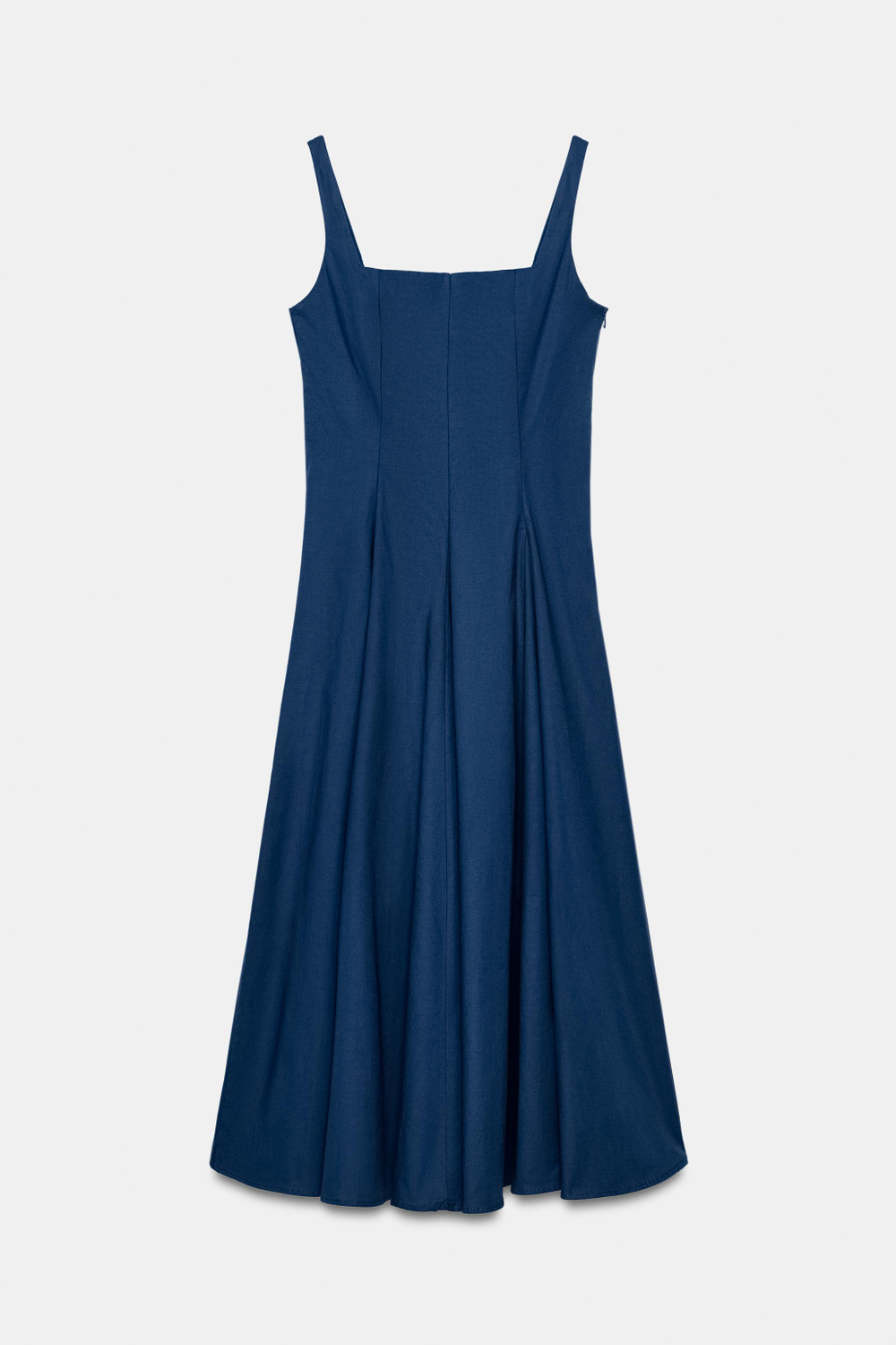 ПЛАТЬЕ МИДИ ИЗ ПОПЛИНА С ЮБКОЙ ГОДЕ — ZARA