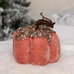 Фигурка новогодняя «Блестящая тыква» 9*9*10 см, Розовый