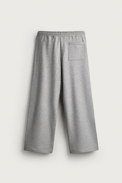 ZARA БАЗОВЫЕ СПОРТИВНЫЕ БРЮКИ LOOSE FIT, СЕРЫЙ МЕЛАНЖ