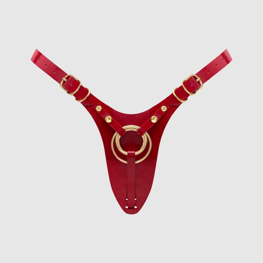 Пояс для страпона Strap-on-me HARNAIS SIMILI FABULOUS, красный