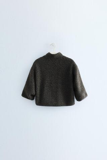 ZARA TIMELESS — ТОЛСТОВКА ИЗ ОВЧИНЫ С ШЕРСТЬЮ, СЕРОВАТО-КОРИЧНЕВЫЙ