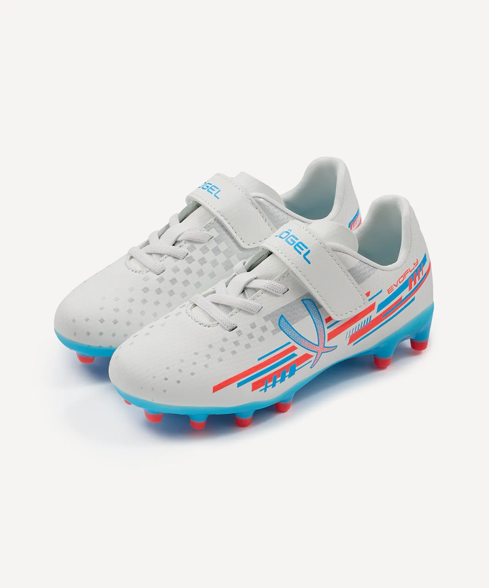Бутсы футбольные Evofly FG Talant White/blue, детский