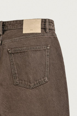ZARA УКОРОЧЕННЫЕ ДЖИНСЫ SLIM FIT, КОРИЧНЕВЫЙ