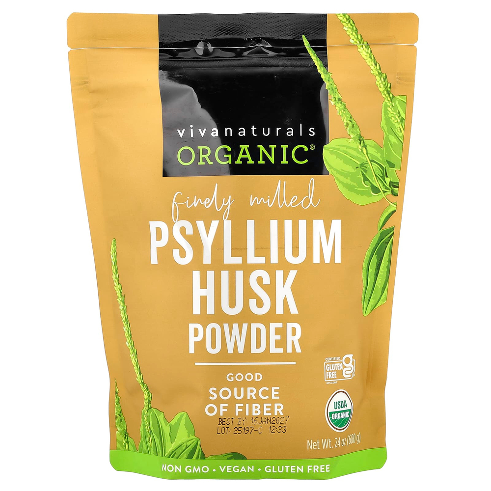 Viva Naturals, Organic®, шелуха семян подорожника, 680 г (24 унции)