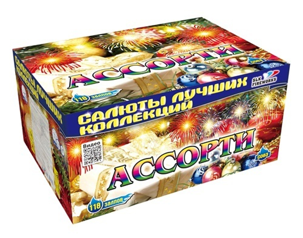 Фейерверк, батарея салютов Ассорти веер 118 х 1,2"-1,5"