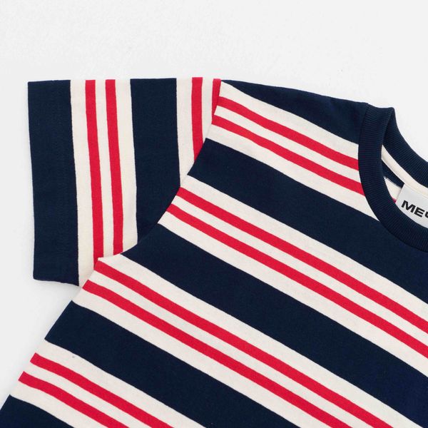 Футболка SS23 Stripes White/Navy/Red Белый/синий - фото 2