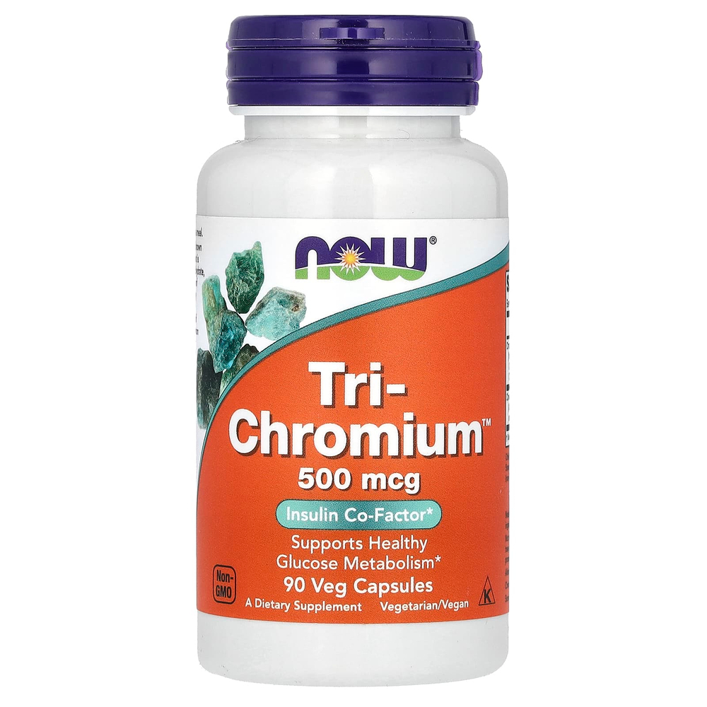 NOW Foods, Tri-Chromium, 500 мкг, 90 вегетарианских капсул