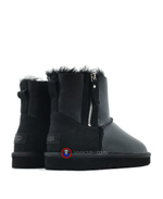 MEN'S MINI DOUBLE ZIP METALLIC Black