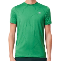 Мужская теннисная футболка Lacoste Ultra Dry Crocodile Jacquard Tennis - green
