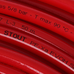 Труба из сшитого полиэтилена STOUT PEX с кислородным слоем, красная, 16х2,0 (бухта 100 метров)