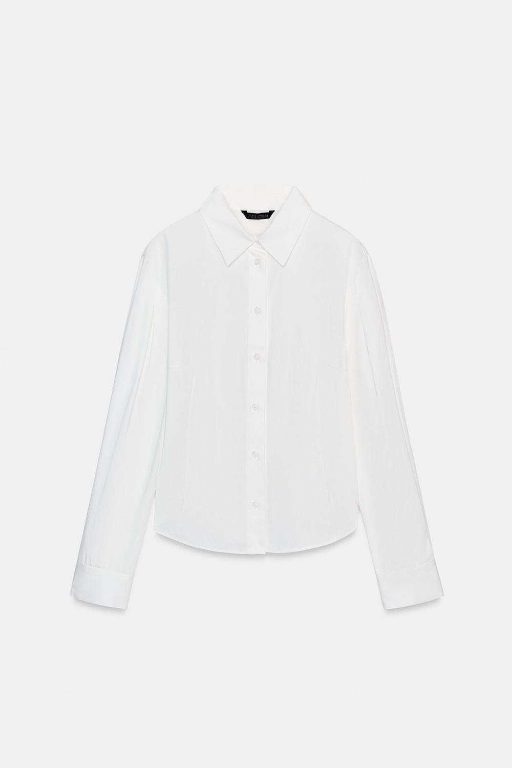 РУБАШКА СО СКЛАДКАМИ НА РУКАВАХ — ZARA