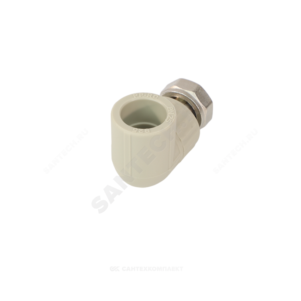 Угольник PP-R комбинированный серый Дн 20х3/4" с накидной гайкой VALFEX 10138120Г