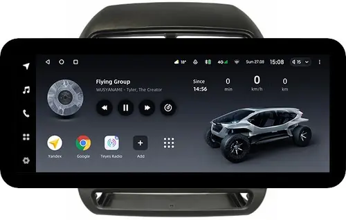 Магнитола для Mitsubishi ASX 2017+ (рамка 10) - Teyes LUX ONE ROUND монитор 12.3" 2K QLED на Android 10, Быстрая, CarPlay, 4G SIM-слот
