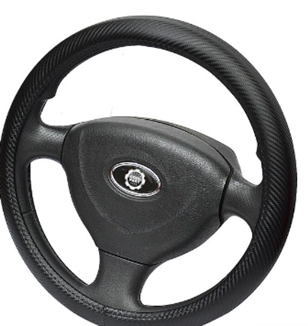 Оплетка на руль круглая Coolpart MAXIMAL (45) к/з черный/черный  C003XXL-BLBL