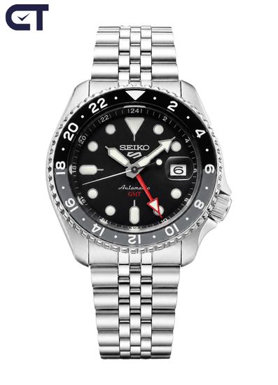 Seiko SSK001K1 5 Sports SKX мужские наручные часы — автоматический GMT с чёрным циферблатом
