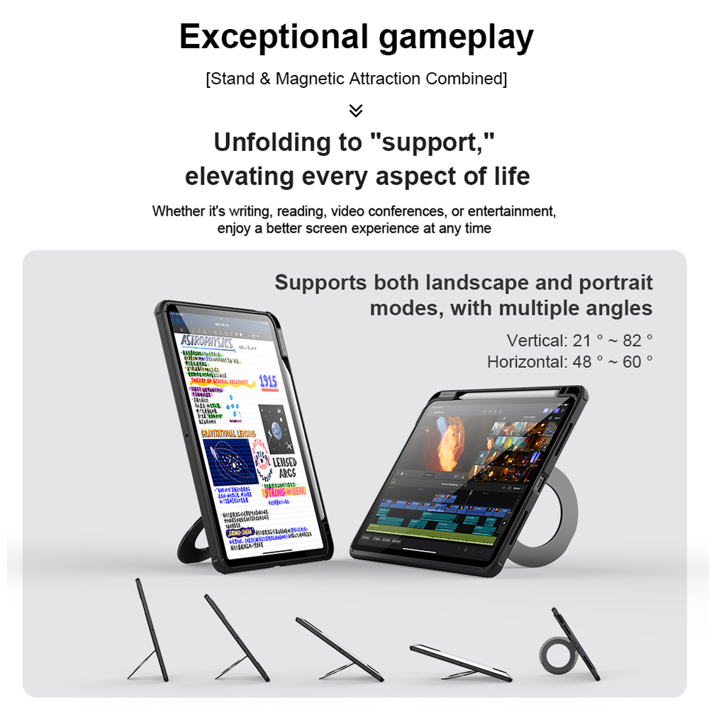 Чехол книжка с встроенной подставкой-магнитом от Nillkin для Apple iPad Pro 11 с 2024 года, серия CamShield Pad Case
