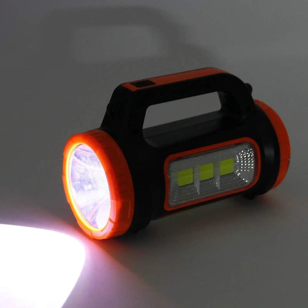 Фонарь ручной 5 режимов 1LED+COB, аккумуляторная батарея 1500mAh USB MH818C