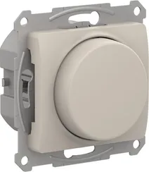 Светорегулятор поворотно-нажимной, LED, RC, 400 Вт Systeme Electric Glossa Молочный GSL000923