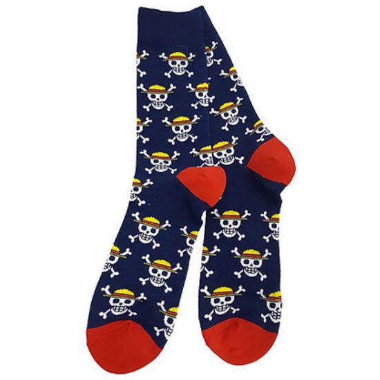 Носки One Piece "Череп и кости", р-р 40-44 (синий/красный)