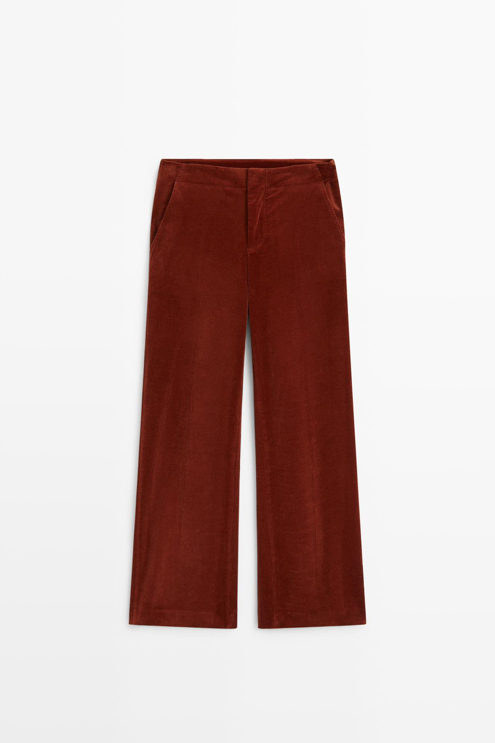 Massimo Dutti Вельветовые брюки-палаццо, красноватый