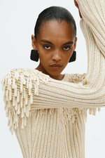 Топ в рубчик с бахромой - H&M