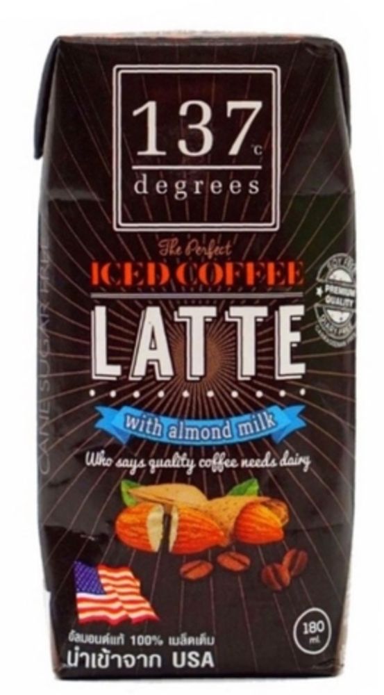 Миндальный напиток 137 Degrees Almond Milk Iced Coffee Latte 2.7%, 180 мл