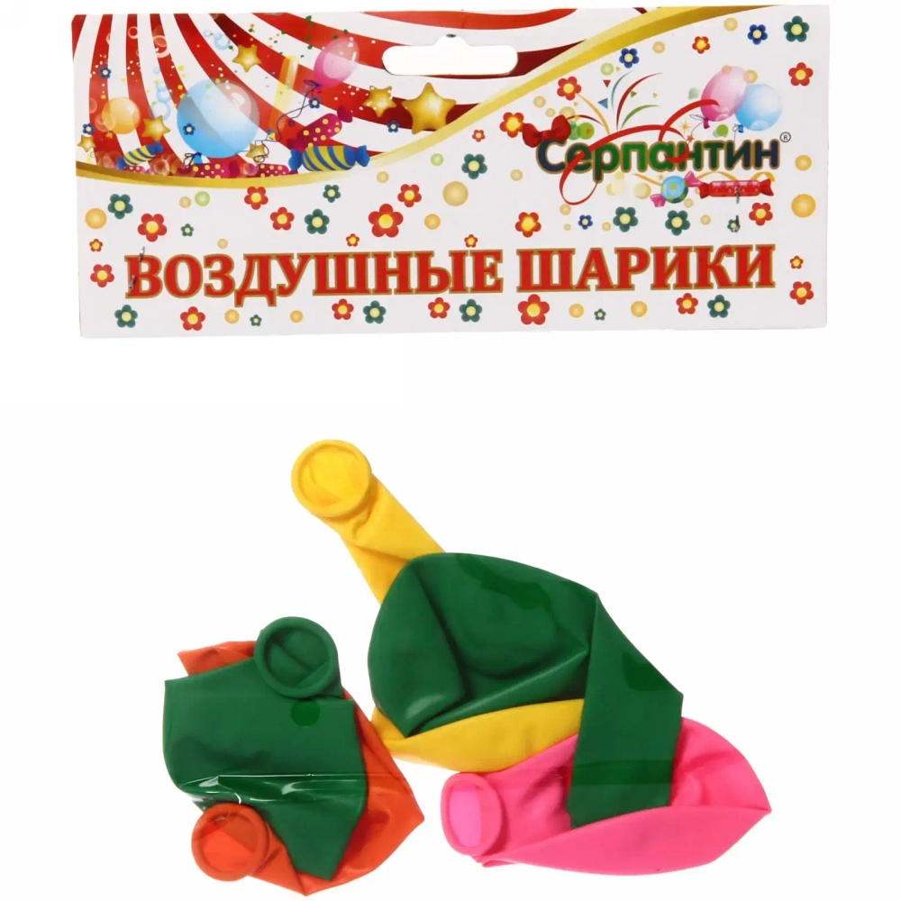 Воздушные шары 5 шт, 10»/25см Радуга цвета (микс)