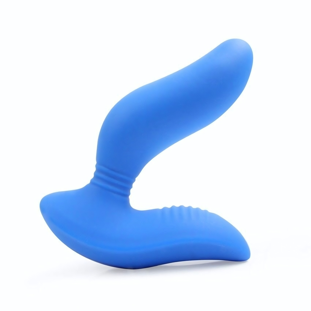 Синий вибромассажер простаты 3,5’’ Curve P-spot Massager - 12 см. (Цвет: синий)