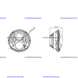 Фара Aurora 7" головного света ALO-M-1C-B