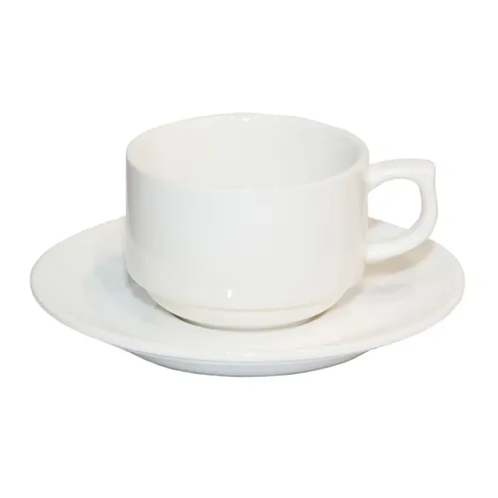 Чайная пара 180 мл белая d 8,2 см h5,5 см фарфор Stackable P.L. Proff Cuisine [4]