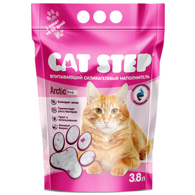 Наполнитель Cat Step Arctic Pink силикагель для кошек 3,8 л