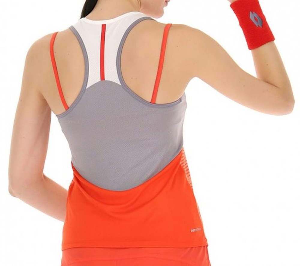 Женский теннисный топ Lotto Top W IV Tank 2 - red poppy/bright white