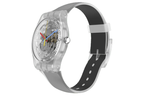 SWATCH Quartz Movement Unisex Watch 41mm Skeleton Dial Plastic Watch Case Silicone Strap