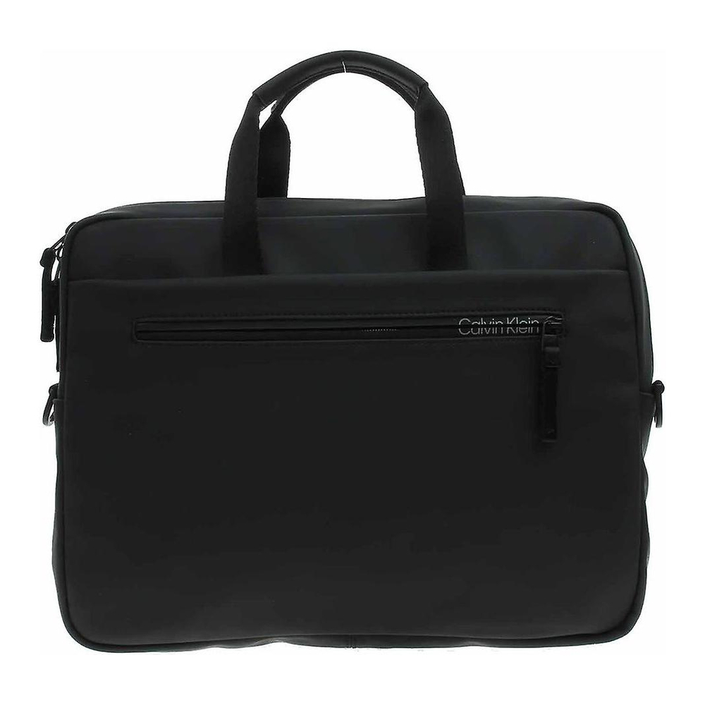 CALVIN KLEIN Polyurethane Portable One Shoulder Crossbody Laptop Bag Men"s Black