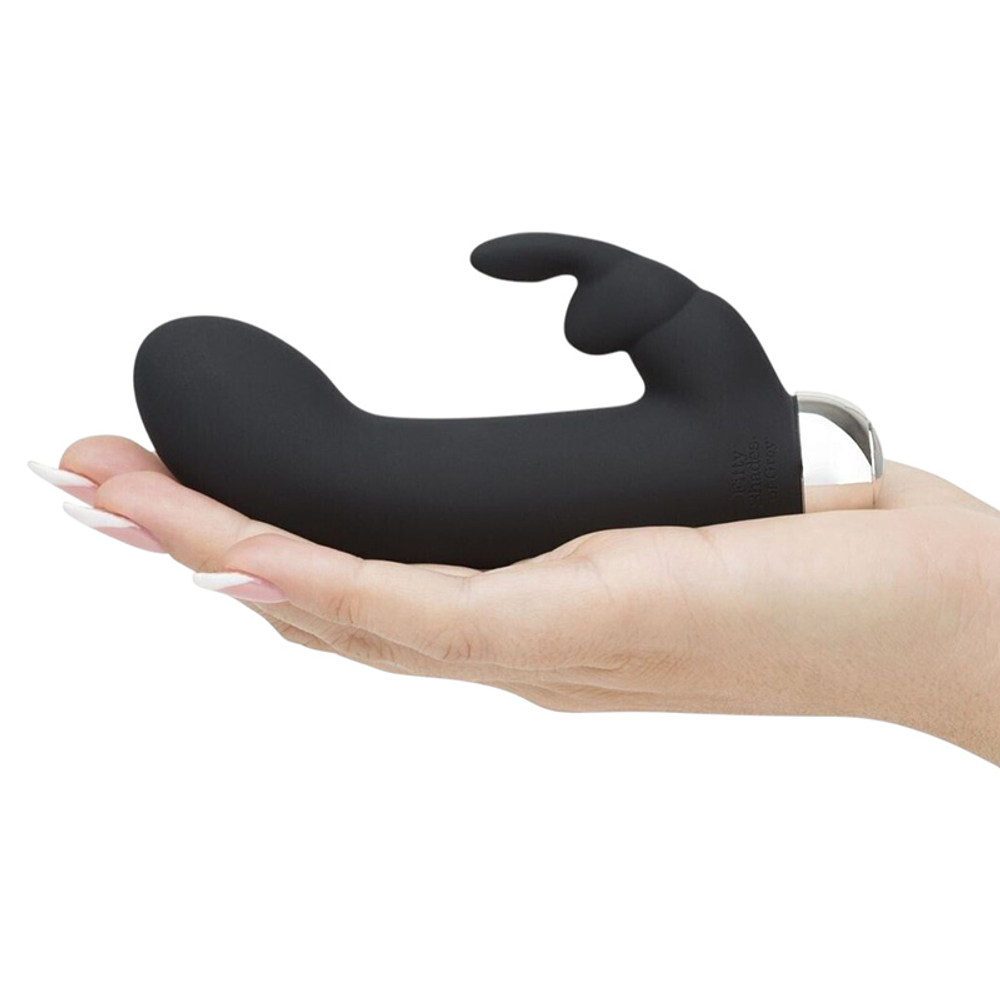 Черный мини вибратор-кролик 13,5см Fifty Shades of Grey Greedy Girl Mini Rabbit Vibrator Black