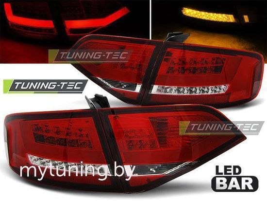 Задние фонари red white led для Audi A4 B8