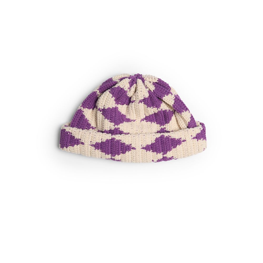 Шапка Jacob Cro Beanie Rhomb "Cream/Purple"