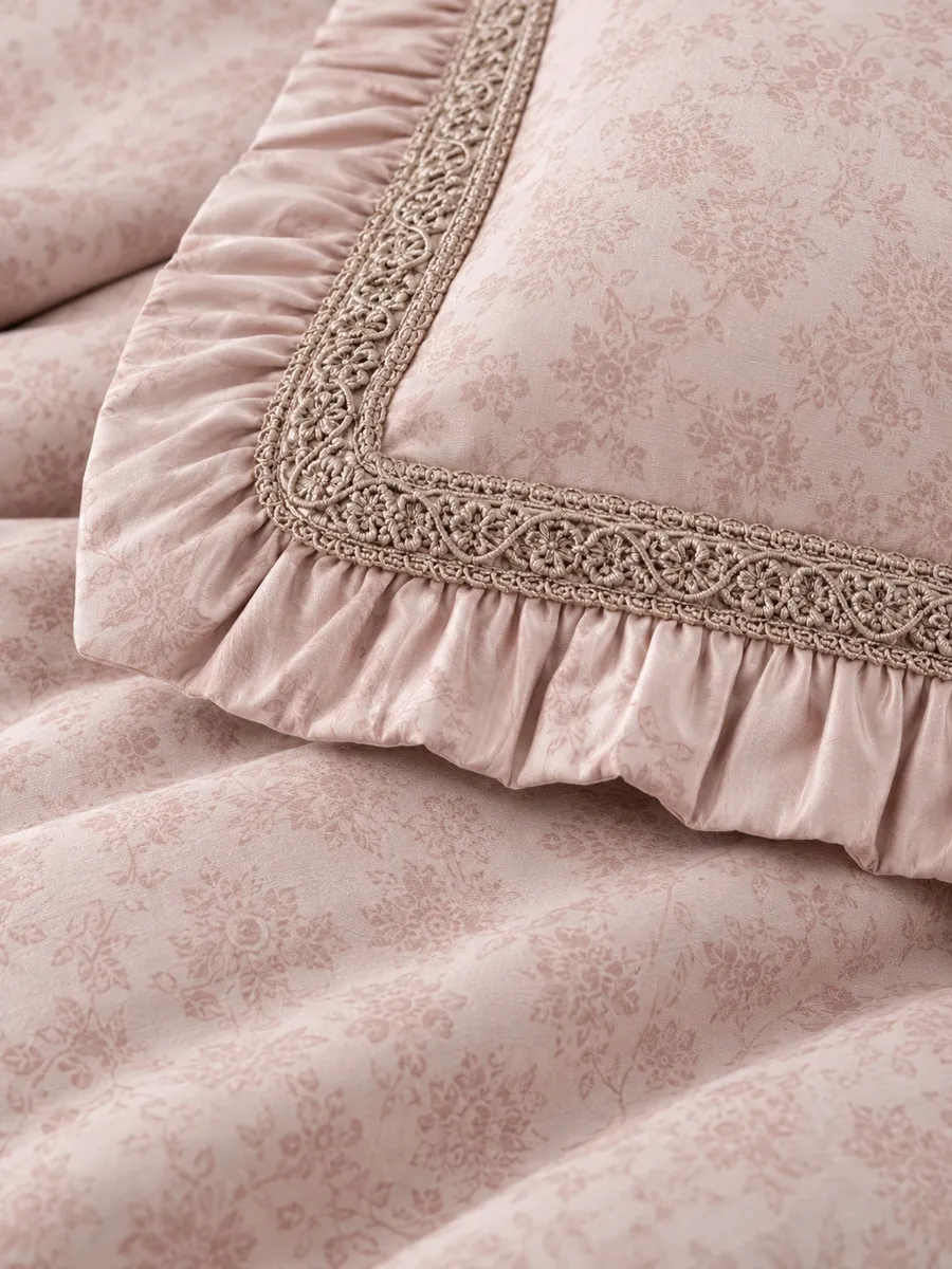 Gelin Home КПБ 6 пр. GUZGULU пыльная роза пододеяльник 200*220, простынь 240*260, наволочки 50*70 2шт, декоративные наволочки 50*70 2шт GLNN602 — фото 2