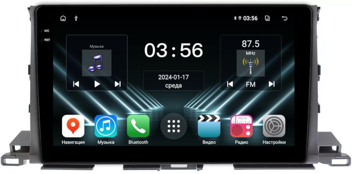 Магнитола для Toyota Highlander 3 XU50 2013-2020 - FarCar S280 монитор 10.36" IPS на Android 13, CarPlay