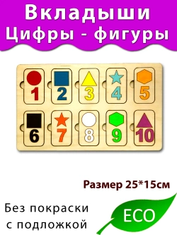 Вкладыши Цифры- фигуры Деталь для бизиборда и развития