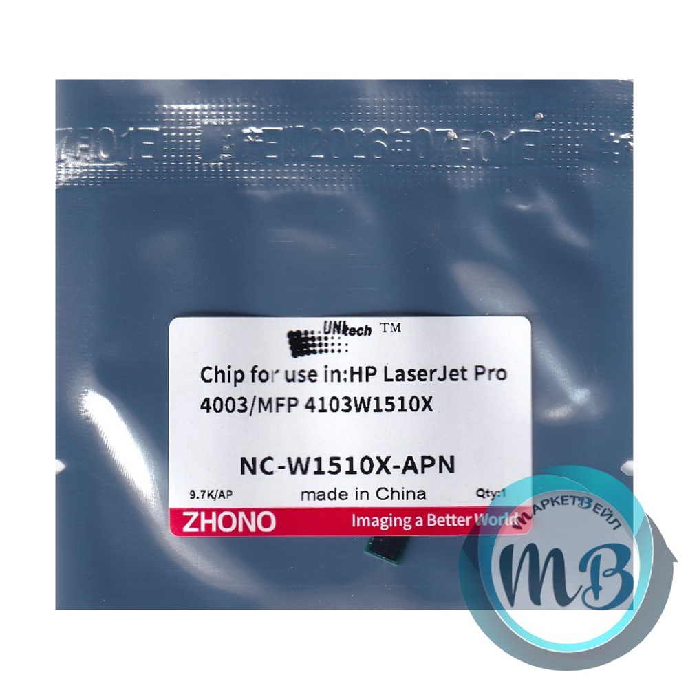 Чип UNItech для картриджа HP W1510X, LaserJet 4003N/MFP 4103 (9.7K, OEM Size) Zhono