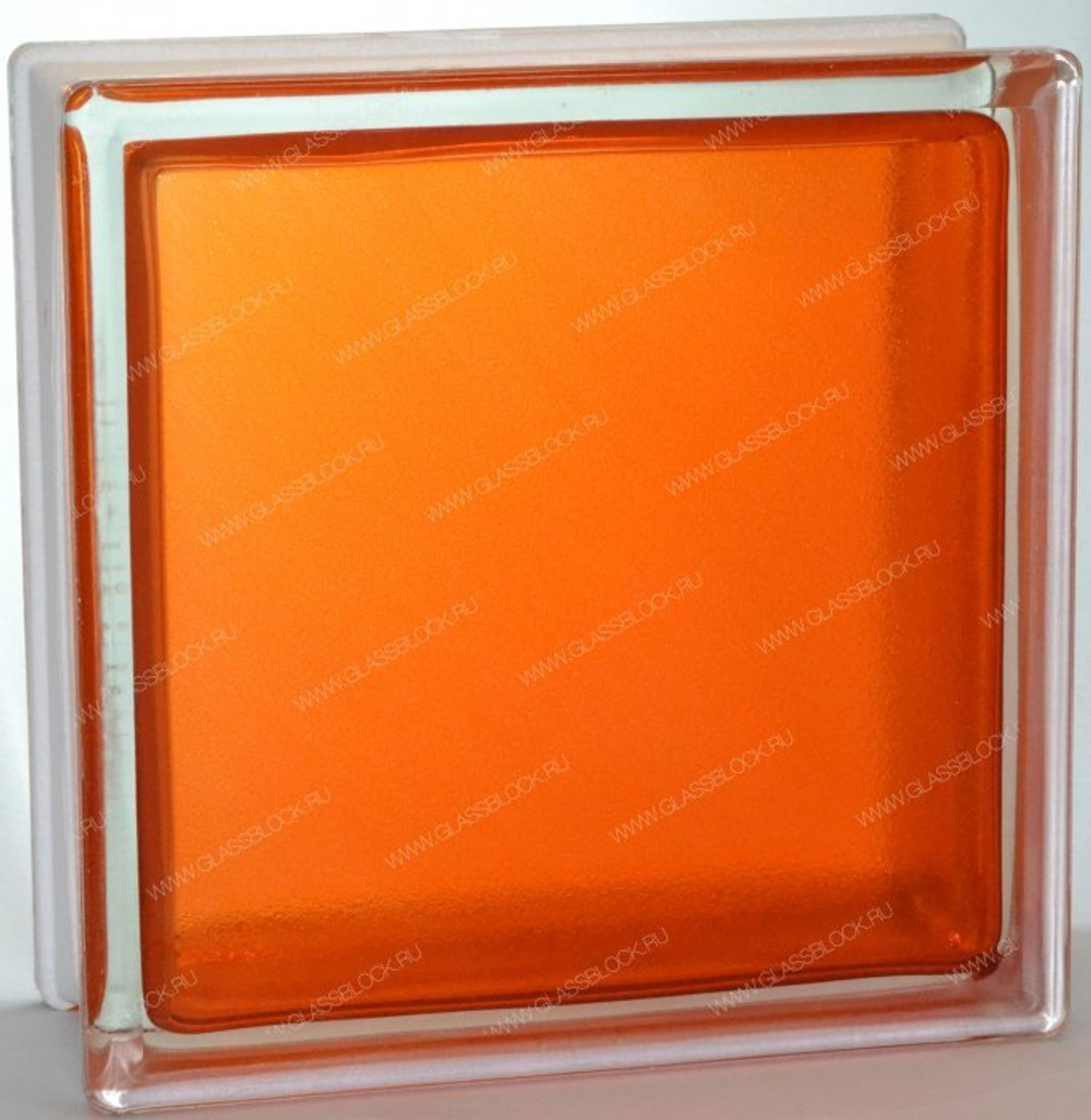 Купить Стеклоблок оранжевый арктик окрашенный изнутри Vitrablok 19x19x8