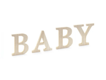 Деревянные буквы "BABY", высота 19.5 см