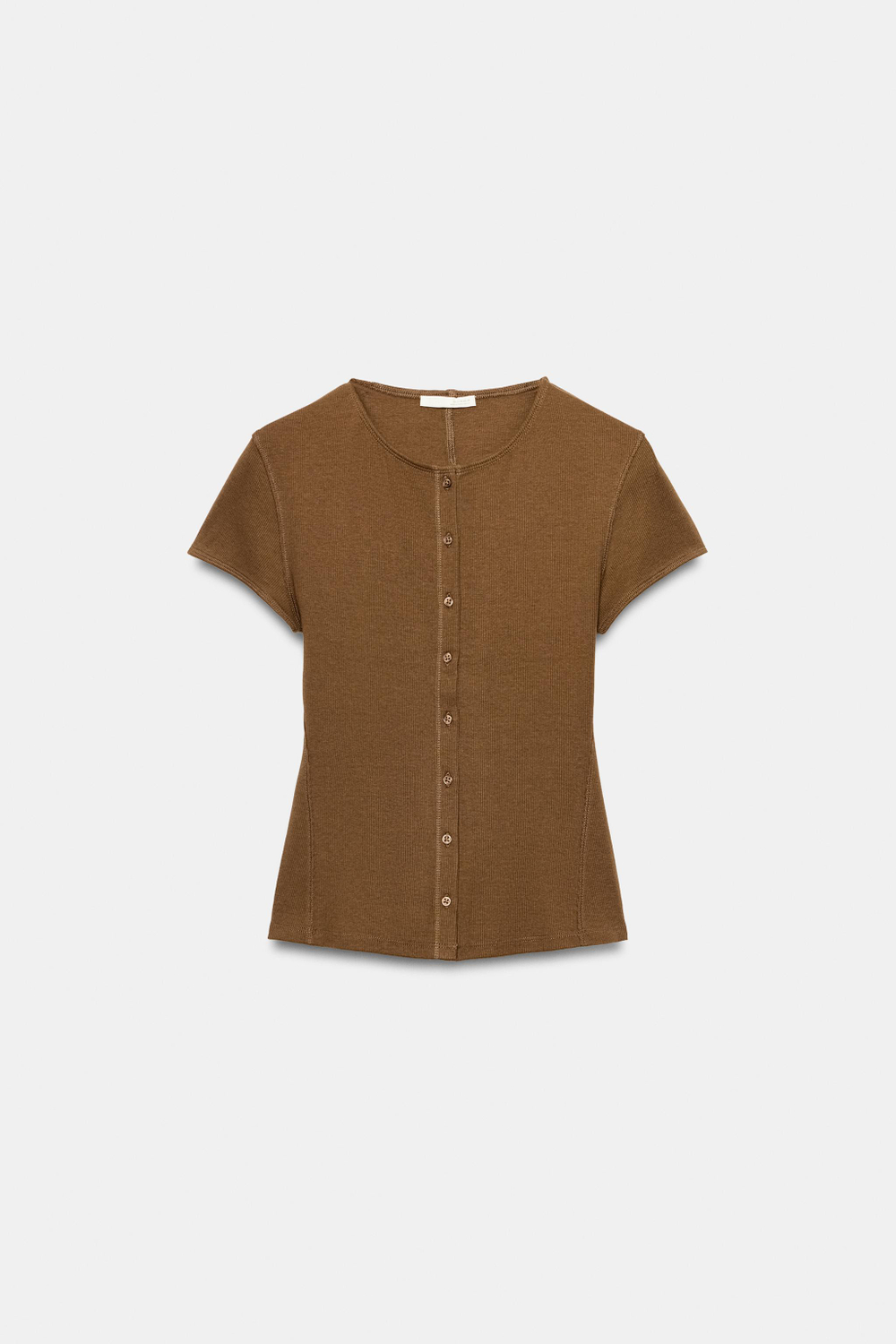 ФУТБОЛКА В РУБЧИК НА ПУГОВИЦАХ — ZARA